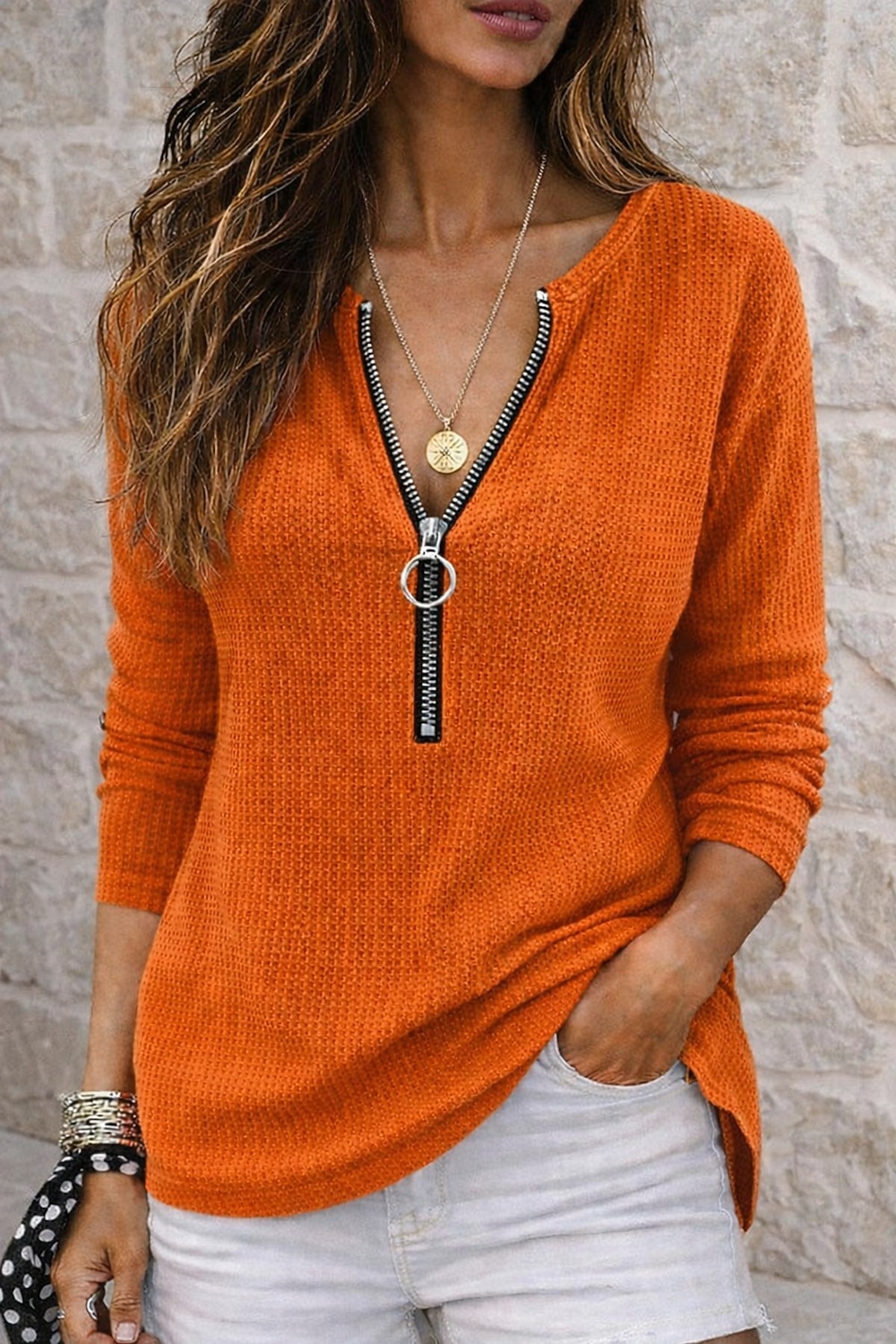 Per donna Camicia Camicia a nido d'ape Camicia popover Camicia casual Patchwork Tinta unica Semplice Vacanza Vintage Moda Manica Lunga Scollo a V Top Regolari Abbigliamento casual alla moda Spiaggia del 2026 a $21.99 –P1