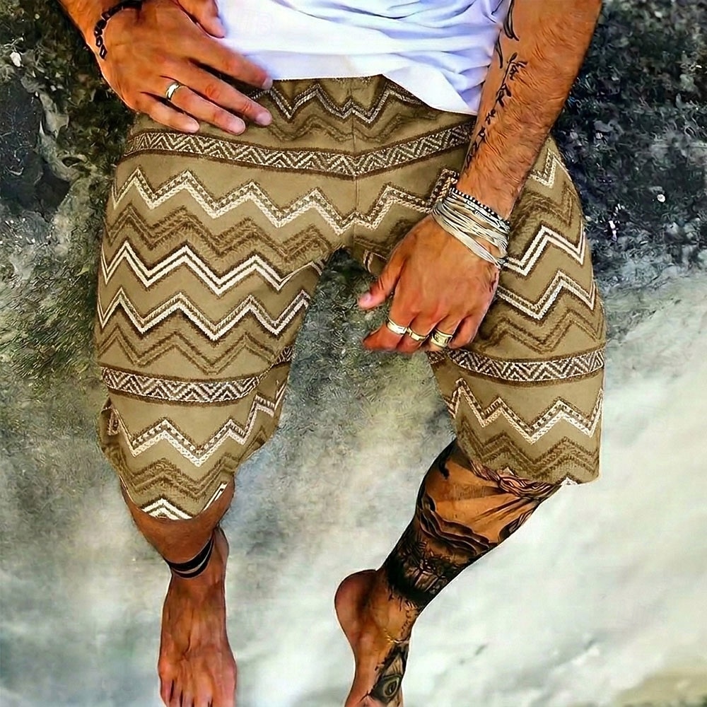 Męskie Wzór geometryczny Etnické Szorty dresowe Szorty plażowe Szorty frotte Średni Talia Retro / vintage Codzienny Streetwear Święto Ściągana na sznurek Elastyczny pas Druk 3D Projektant Odzież 2026 - $20.99 –P2