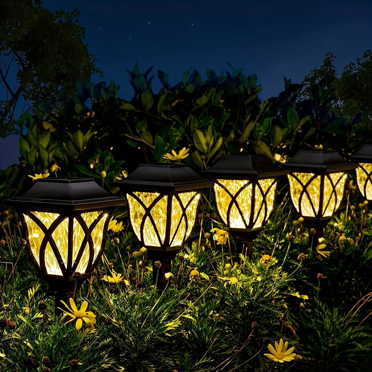 Confezione da 6 luci solari impermeabili da esterno con paletto, illuminazione decorativa a LED per giardino, cortile, prato, vialetto e aiuole: perfette per matrimoni, festività, feste, eventi del 2026 a $23.99 –P7
