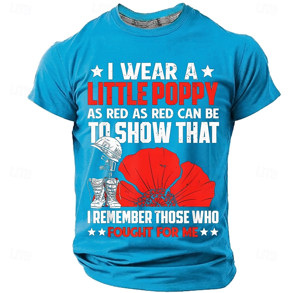 Día de los Caídos Hombre Argot divertido Camiseta Manga Corta Camiseta Impresión 3D Cuello Barco Camisa Moda Diario Diario Calle Azul Piscina Rojo Verano Primavera Ropa S M L XL XXL XXXL 2026 - $18.99 –P5