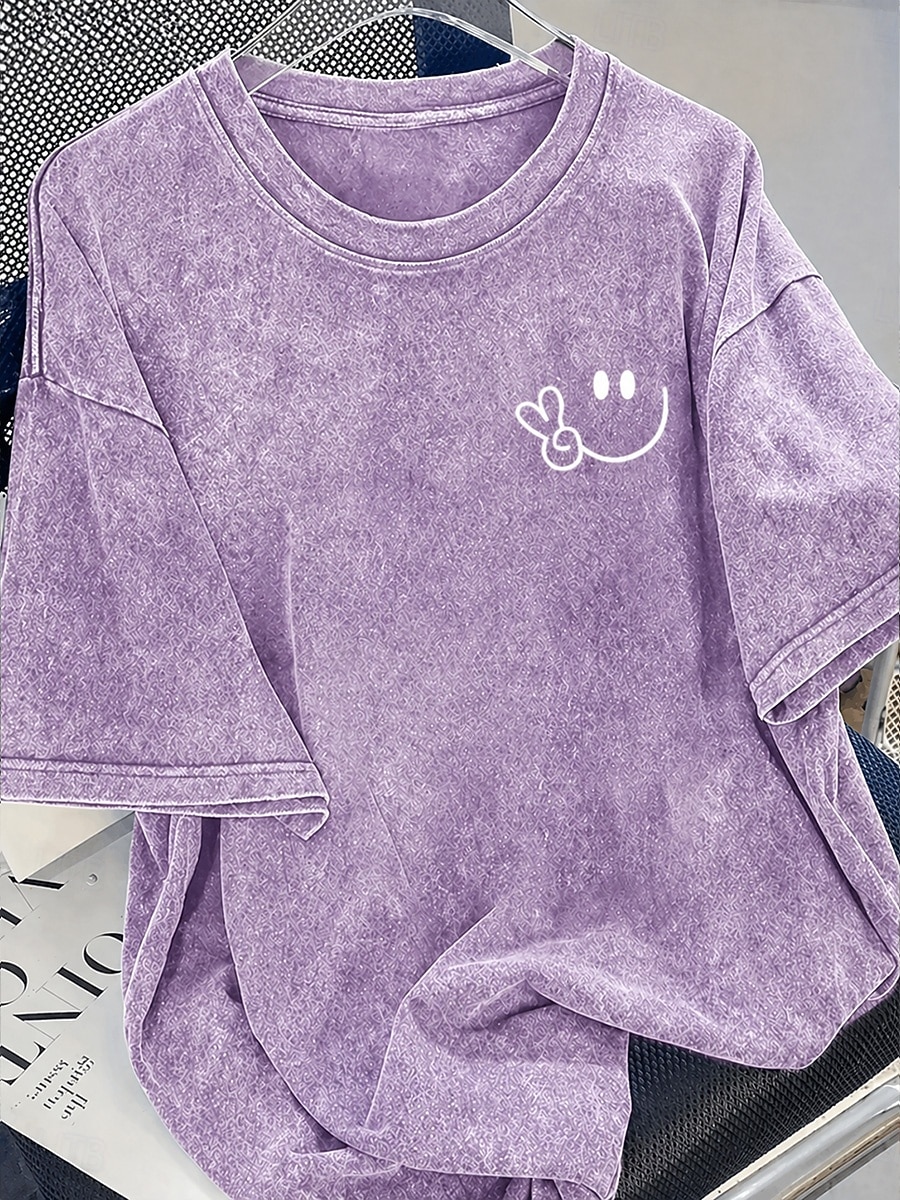 Pentru femei 100% Βαμβάκι Tricou Cămașă din bumbac Topuri cu spălare vintage Simplu Epocă Modă Stilat Manșon scurt Stil Nautic Rotund Topuri obișnuite Casual Zilnic Ieșire Albastru piscină Gri și Alb 2026 - $29.99 –P9