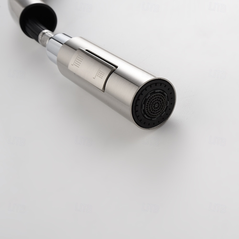 Кухонный смеситель с выдвижным распылителем, однорычажный смеситель с высоким изливом для мойки, прочная латунная конструкция, двухфункциональная распылительная головка, простая установка. 2026 - $216.99 –P20