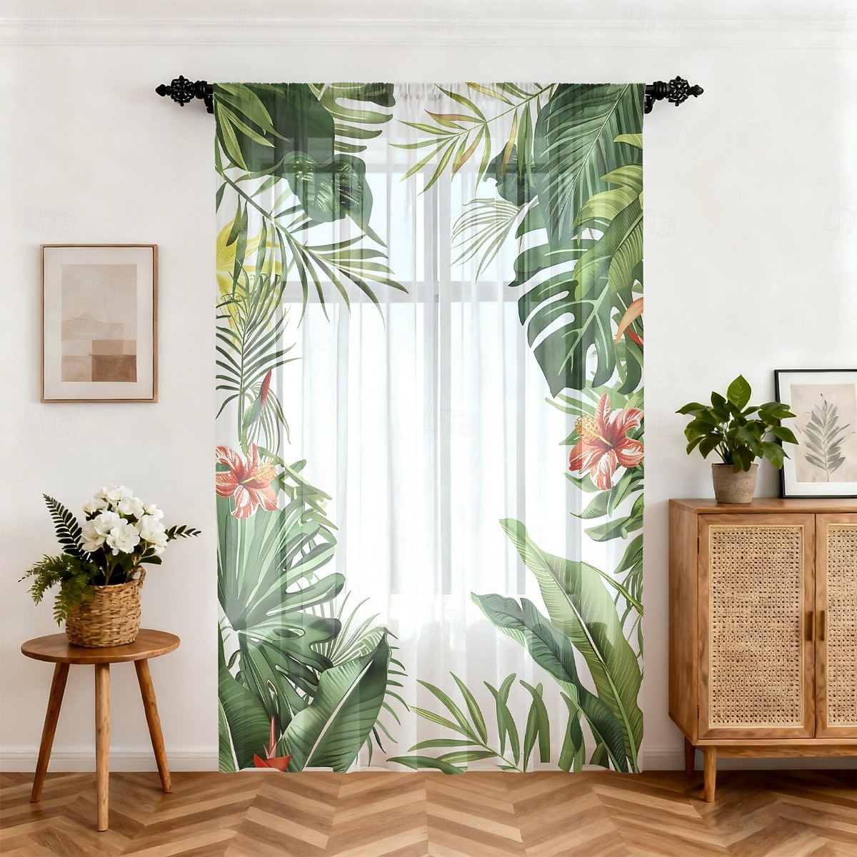 Tenda trasparente per finestre, adatta a tutte le stagioni, per camera da letto e soggiorno, con asta, motivo floreale dipinto a inchiostro, effetto morbido e nebbioso, elegante e leggera. del 2026 a $14.49 –P13