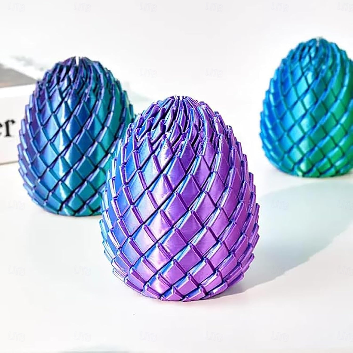 بيضة تململ مطبوعة بتقنية ثلاثية الأبعاد، لعبة انزلاقية لتخفيف التوتر، بيضة تململ ملتوية لعيد الفصح للبالغين، ألعاب تململ صغيرة منزلقة لحشو سلال عيد الفصح، أحجية دوارة لتخفيف التوتر 2026 - $9.99 –P6