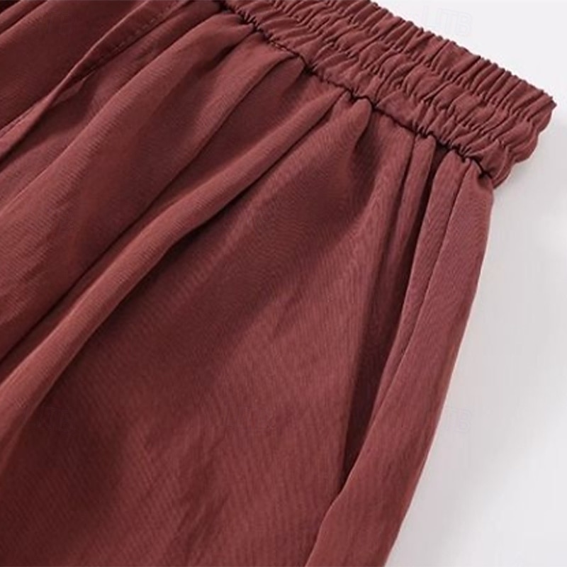 Per donna Bermuda Shorts Pantaloncini Estivi Shorts da Spiaggia Vacanza Moda Casual Quotidiano Lunghezza al ginocchio Vita Alta Tinta unica Semplice Coulisse Tasca Fascia Elastica Comodità Leggero del 2026 a $18.99 –P4