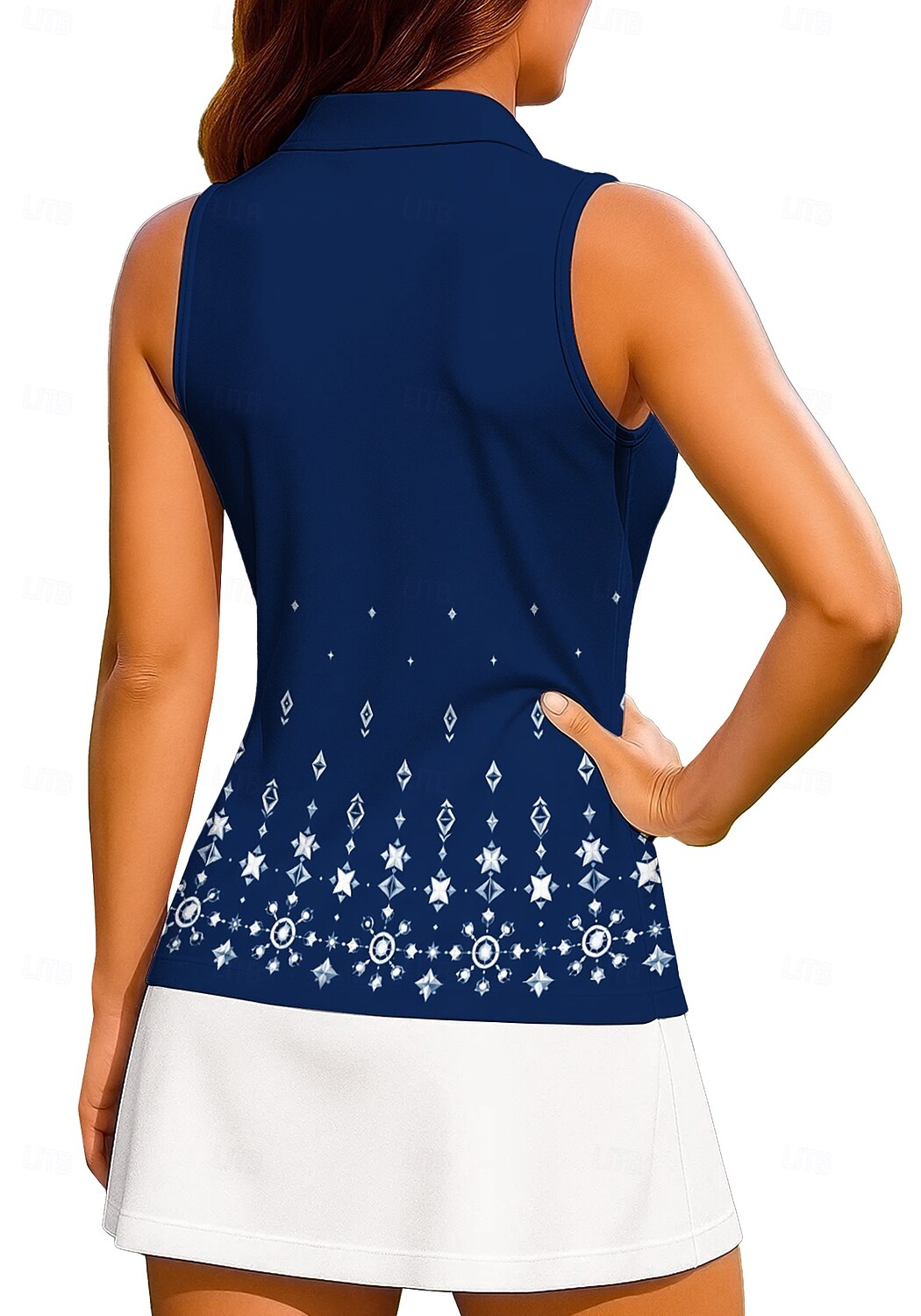 Mujer Geométrico Tops Camisa deportiva Camisas de polo Camiseta de tenis Sin Mangas Cremallera Floral UPF50+ Resistente a los rayos UV Alta elasticidad Dispersor de humedad Transpirable Tenis Golf 2026 - $20.99 –P3