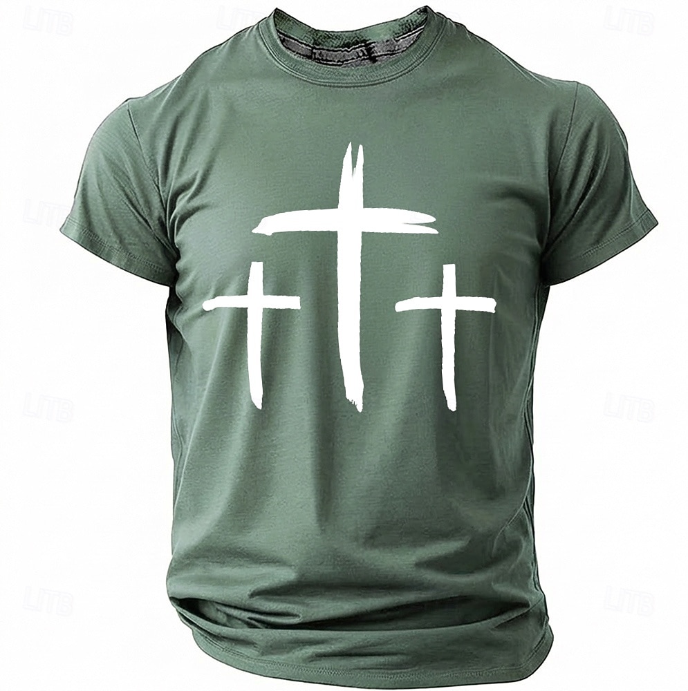 Hombre Cruz Camiseta Manga Corta Camiseta Impresión 3D Cuello Barco Camisa Moda Design Sencillo Casual Diario Fiesta Rojo Verano Primavera Ropa S M L XL XXL XXXL 2026 - $18.99 –P8