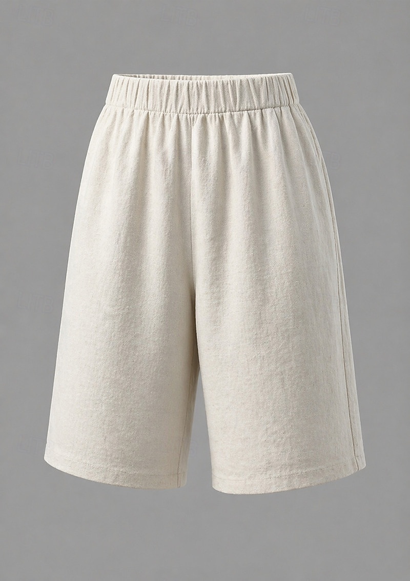 Dame Bukser med linfølelse Capri-bukser Shorts Sommershorts Ferie Grunnleggende Fritid Knelengde Middels midje عادي Elastisk midje Komfort Pustende Uelastisk Daglig utendørs Feriereise Svart Rød 2026 - $14.99 –P8