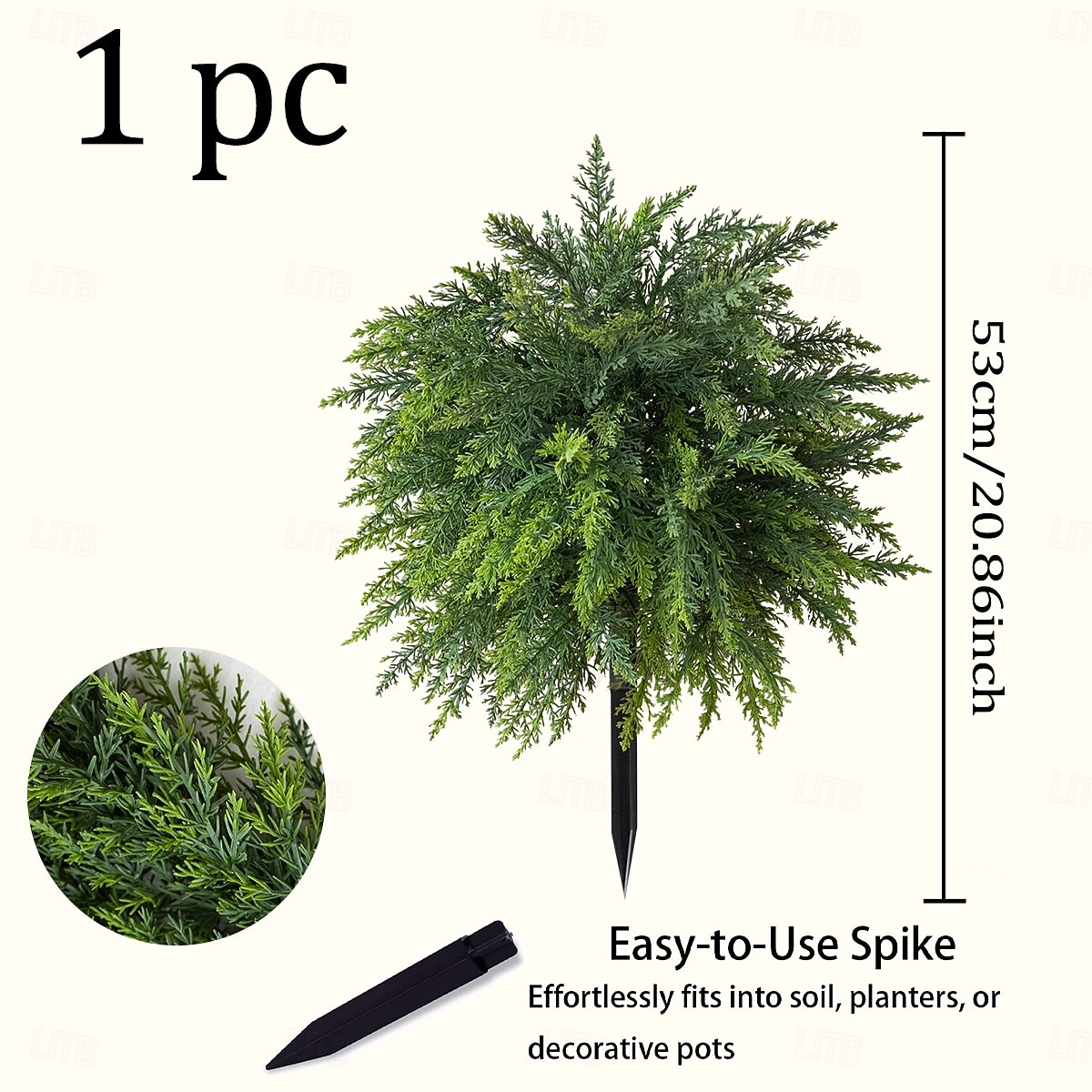 2026年 人工杉の木、高さ20.9インチの人工緑葉、地面に差し込むスパイク付き、リアルな屋内/屋外のホームデコレーション、プランターや庭の装飾、使いやすい床飾り  コレクション – $27.99 –P4