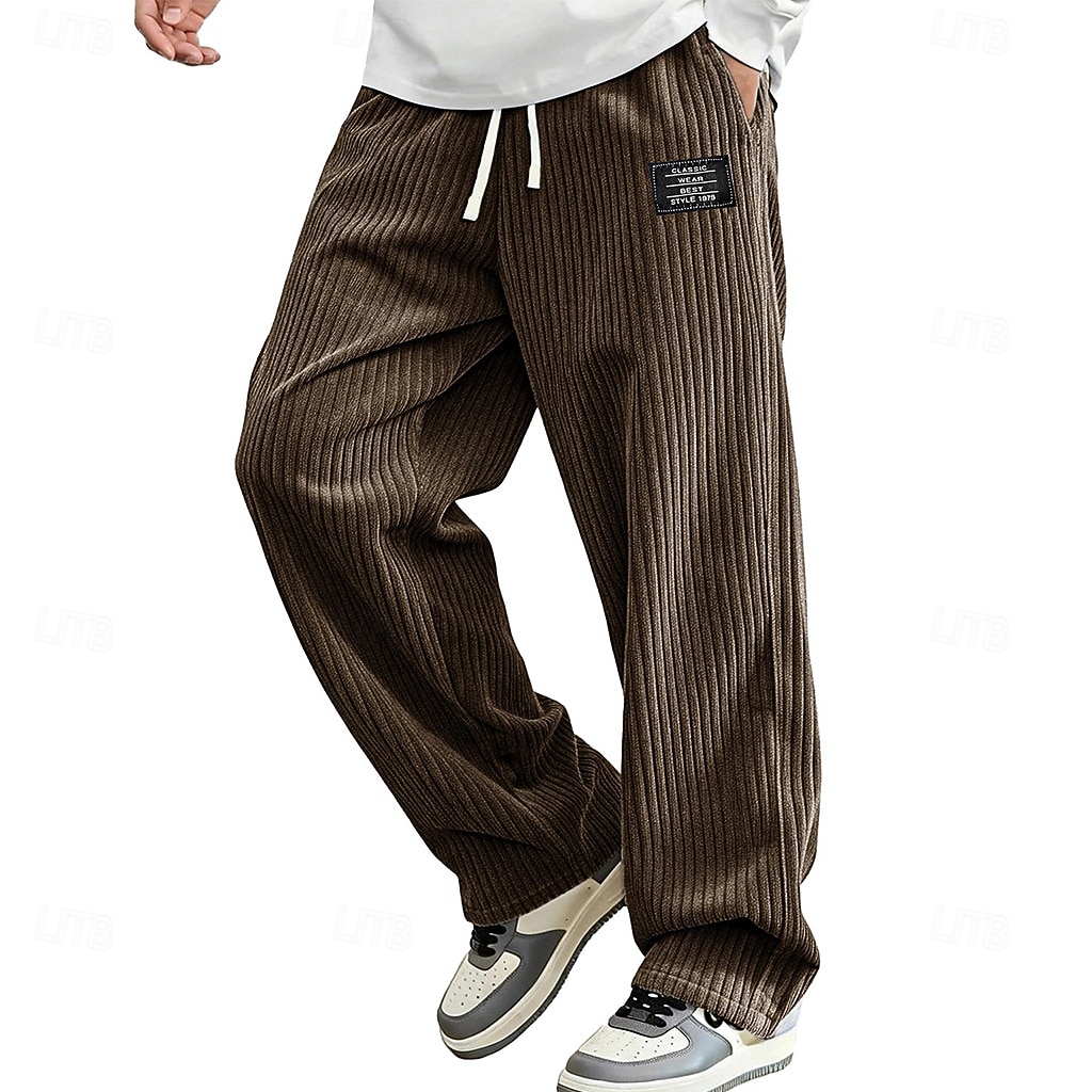 Per uomo Pantaloni Pantaloni in velluto a coste Pantaloni invernali Pantaloni Larghi Coulisse Elastico in vita Tinta unica Comodità Lunghezza intera Quotidiano All'aperto Abbigliamento casual alla del 2026 a $26.99 –P2