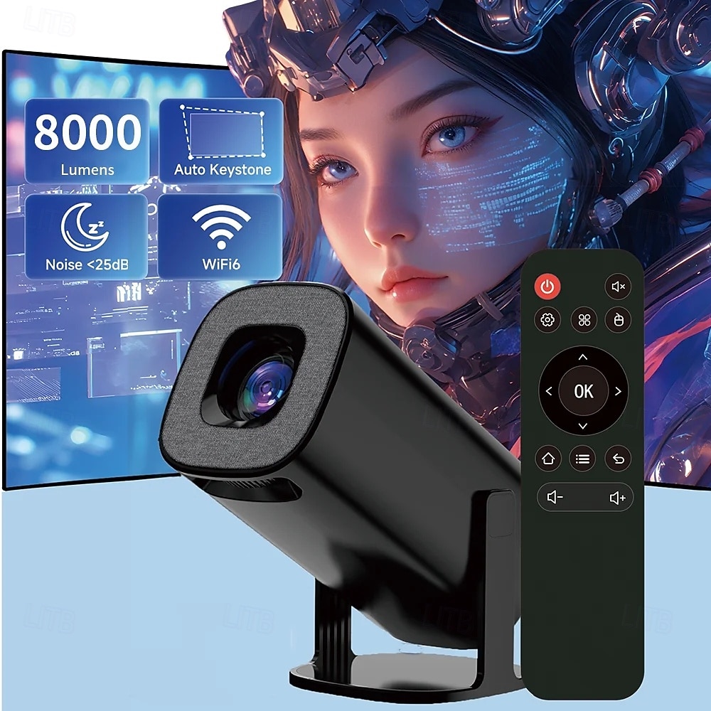 2026年 Android 14、Wi-Fi 6、Bluetooth 5.2、180°回転ポータブルプロジェクター、8Kデコード、300 ANSIルーメン、家庭用、屋外用映画プロジェクター、TVスティック、iOS、Android、Allwinner H723チップ搭載  コレクション – $94.99 –P9