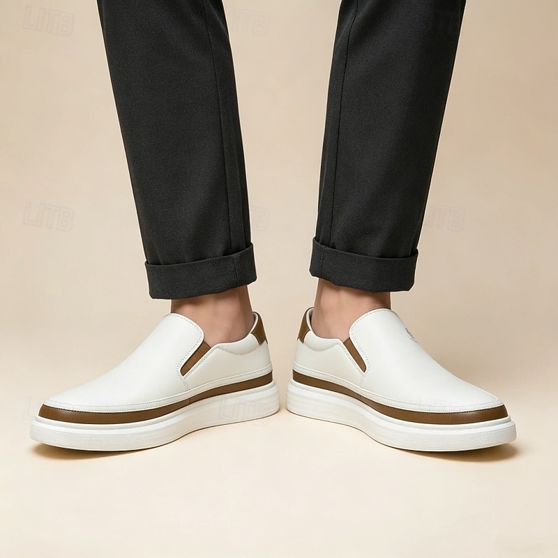 weiße Slipper für Herren – leichte Kunstlederschuhe mit gepolsterter Sohle für Freizeit und Alltag 2026 - $54.99 –P3