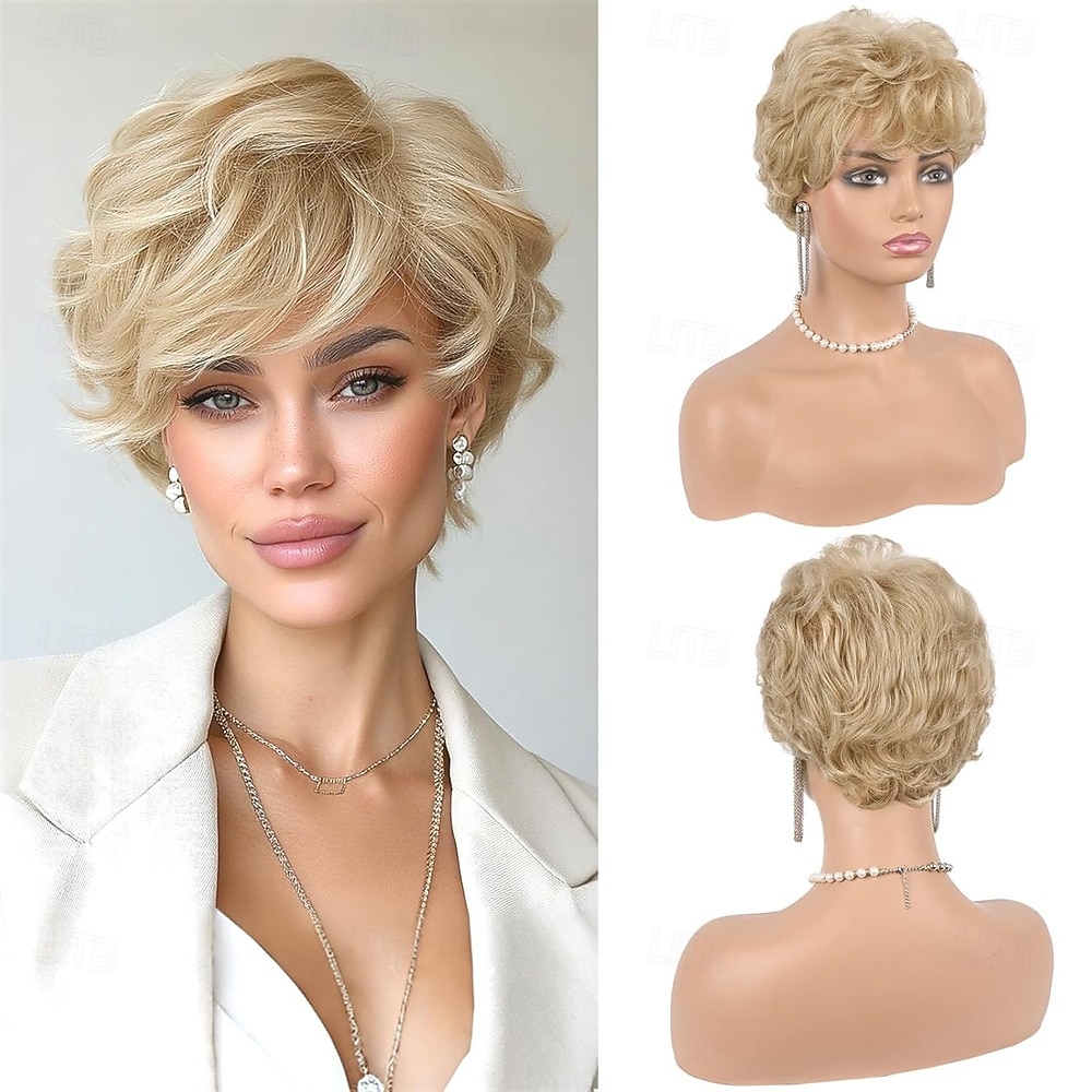 Blonde Pixie Wigs for Women - Short Natural Layered Haircut Synthetic Heat Resistant Hair Wig for Daily Costume Light Blonde 2026 - $30.99 –P1
