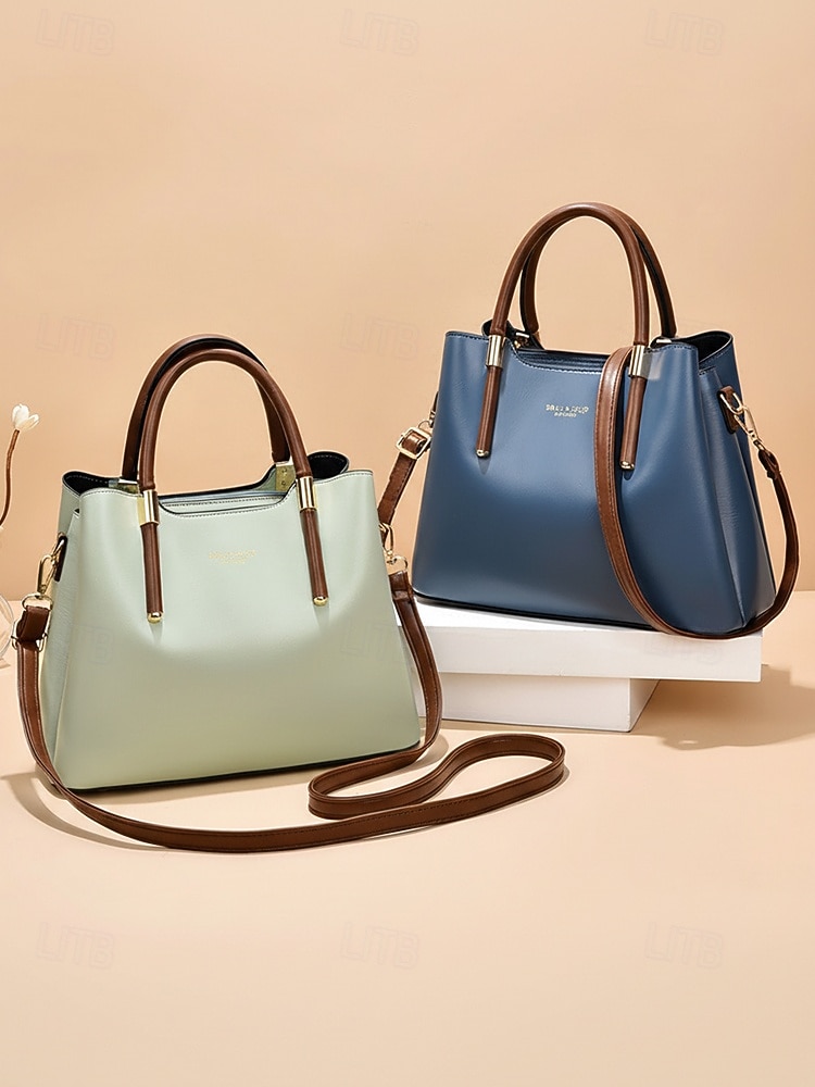 Bolso de mano elegante para mujer, de piel sintética, disponible en varios colores, con correa ajustable para el hombro, ideal para el uso diario, para ir al trabajo, para viajar y para reuniones 2026 - $29.99 –P5