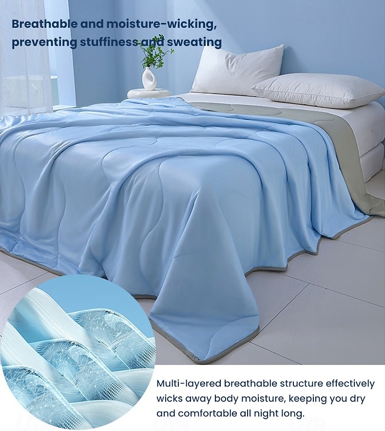 Trapunta rinfrescante estiva, coperta leggera e traspirante, morbida coperta in seta ghiaccio per camera da letto, biancheria da letto per la casa del 2026 a $25.99 –P6