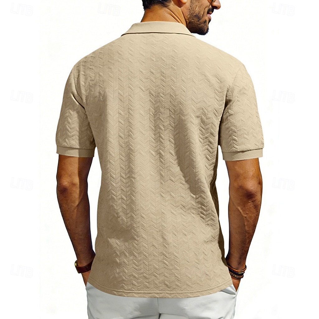 Men's Polo Polo Shirts Casual Street Lapel Short Sleeve Basic Modern Plain Lightweight Buttons Summer Spring Regular Fit Black White Khaki Dark Grey Army Green Polo 2026 - $21.99 –P10