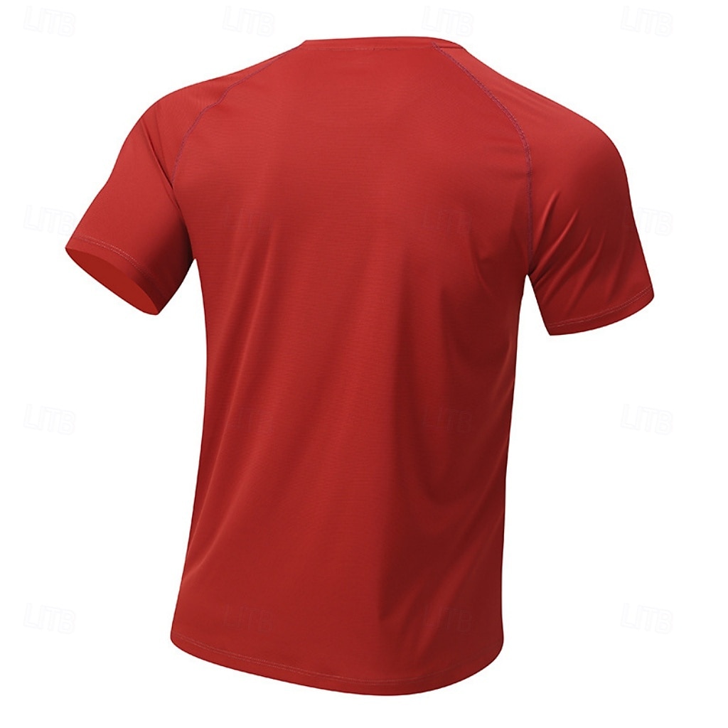 Hombre Camiseta Camisa manga corta Camiseta superior Manga Corta Cuello Barco Verano Primavera Color sólido Ropa de calle Elegante Básico Secado rápido Delgado Diario Exterior Vacaciones Café 2026 - $21.99 –P4
