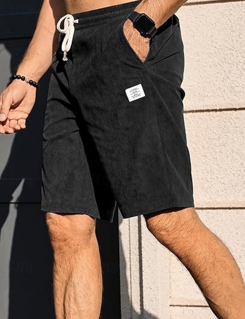 Per uomo Shorts Shorts da Spiaggia Pantaloncini casual Pantaloncini di velluto a coste Tasca Elastico in vita Semplice Comodità Traspirante Lunghezza al ginocchio All'aperto Spiaggia Vacanza Vacanza del 2026 a $21.99 –P10