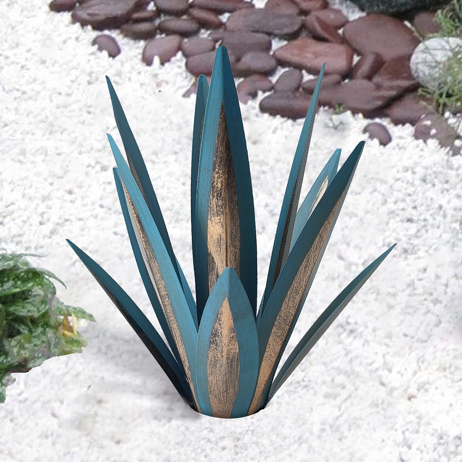 1 stk utendørs solcelledrevet dekorativ lampe i metall av agave, fargeskiftende LED, hage, gårdsplass, plen, gangstibelysning – perfekt for bryllup, høytider, fester, terrasse og stemningsfull 2026 - $26.99 –P1