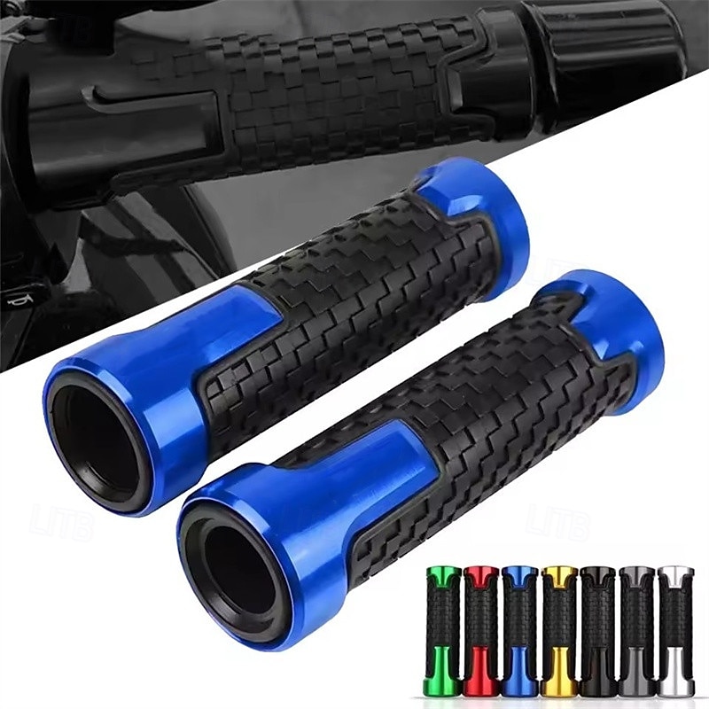 Uchwyty motocyklowe 7/8", uniwersalne 22 mm, antypoślizgowe, aluminiowe, gumowe uchwyty CNC do kierownicy skutera sportowego, ergonomiczne i wygodne końcówki kierownicy, 1 para 2026 - $15.99 –P1