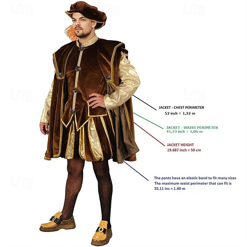 Medieval Renacimiento Accesorios Príncipe caballero celta Disfraz Hombre Real Víspera de Todos los Santos Carnaval Mascarada Rendimiento LARP Feria Ren Adulto Disfraz 2026 - $291.29 –P2