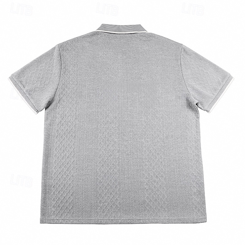 Men's Polo Polo Shirts Casual Daily Quarter Zip Short Sleeve Fashion Basic Plain Jacquard Zipper Spring & Summer Summer Spring Regular Fit Blue Black White Burgundy Navy Blue khaki Polo 2026 - $22.99 –P4