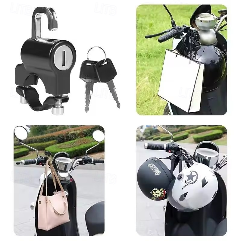 2er-Pack Motorradhelmschloss, universelles Diebstahlsicherungsschloss für Lenkerbefestigung an Motorrad, Roller und Fahrrad, robustes Metallschloss mit 2 Schlüsseln, passend für Lenker mit 22–25 mm 2026 - $18.99 –P5