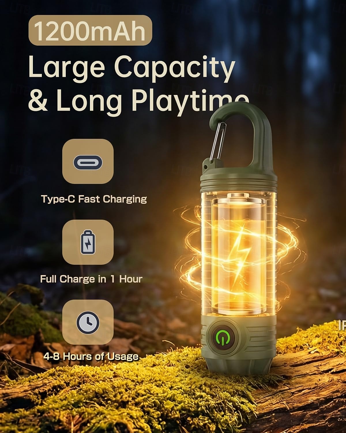 Lanterna de acampamento LED recarregável, lanterna LED 3 em 1 com 1000 lúmens, à prova d'água. &portátil, sos &3 modos de iluminação para emergências, atividades ao ar livre e caminhadas. de 2026 por $17.99 –P5