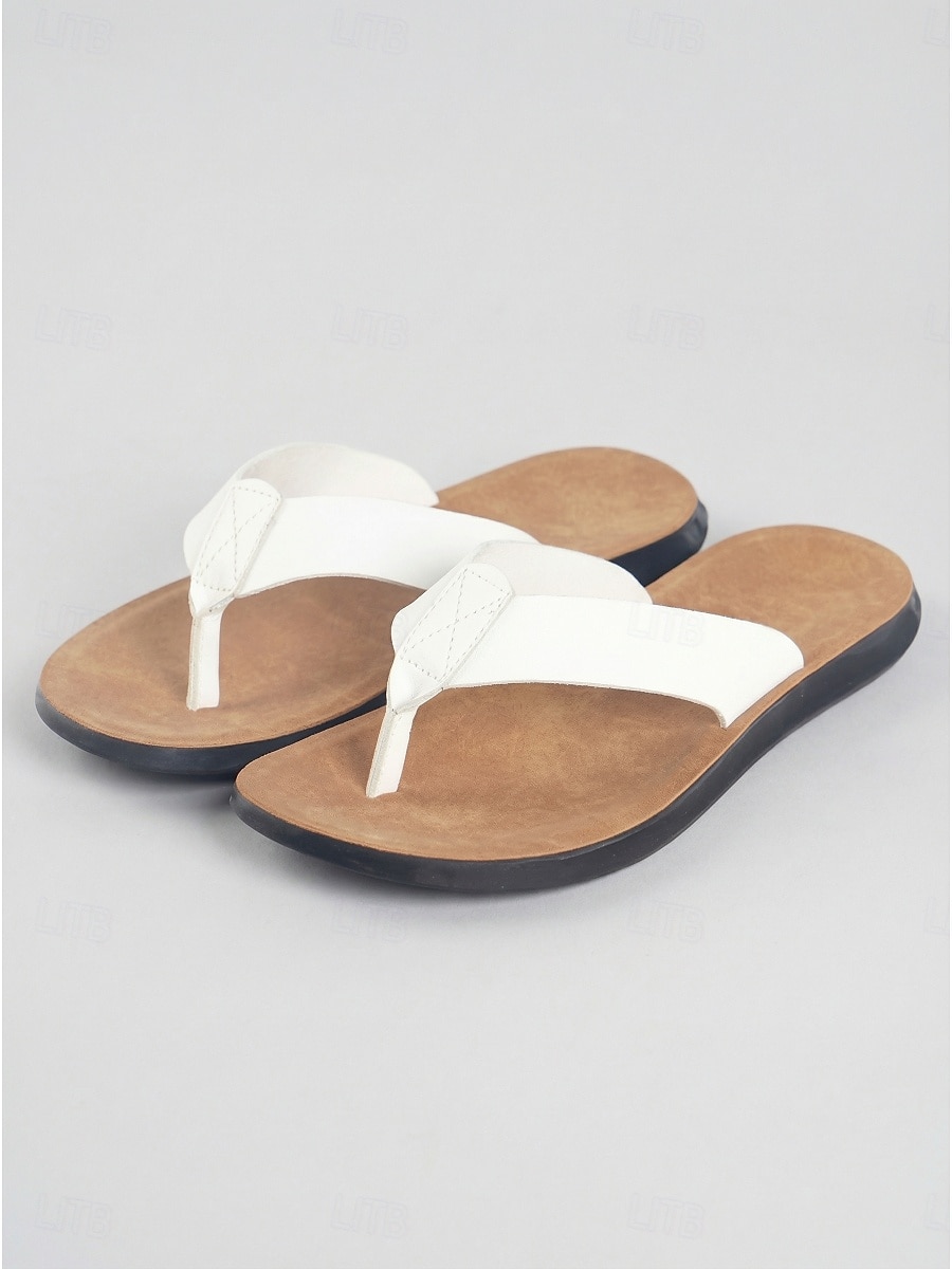 Sandalias de dedo color marrón claro para mujer: chanclas cómodas y acolchadas con tiras de piel sintética para vacaciones en la playa y viajes de verano. &Relajación informal al aire libre 2026 - $34.99 –P2