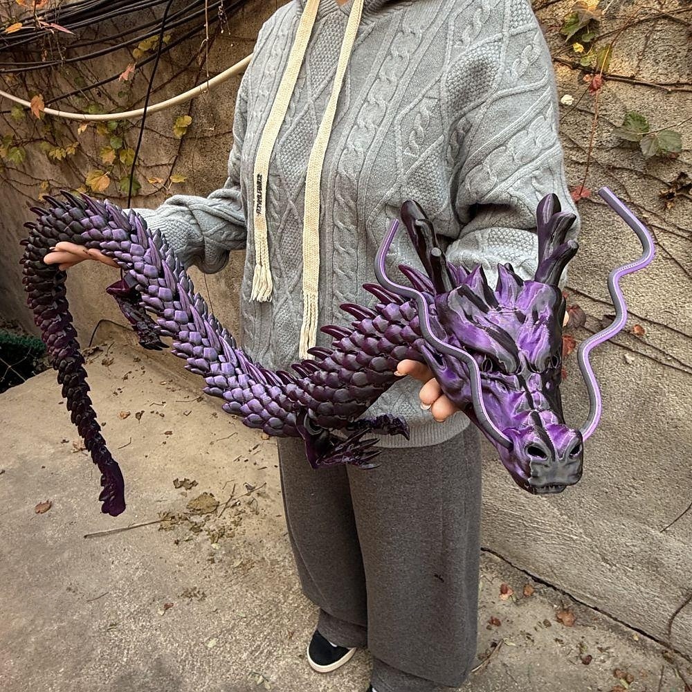 150 cm/59 tommer 3D-printet drage, ekstra stor 3D-drage, dyredukke, skrivebordspynt til hjemmet, fidget-leke, perfekt til jul- og halloween-dekor, høytidsfeiringer, ideelle gaver til kontoret, 2026 - $74.99 –P7