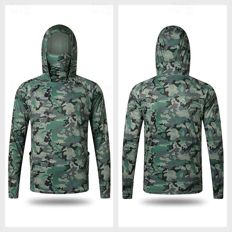 Homens Camisa de Trilha Camisa de pesca Camisa com proteção UV Manga Longa Com Capuz Blusas Ao ar livre Proteção Solar UV Respirável Verão Primavera Terileno Preto Branco Vermelho Pesca Alpinismo de 2026 por $31.99 –P9