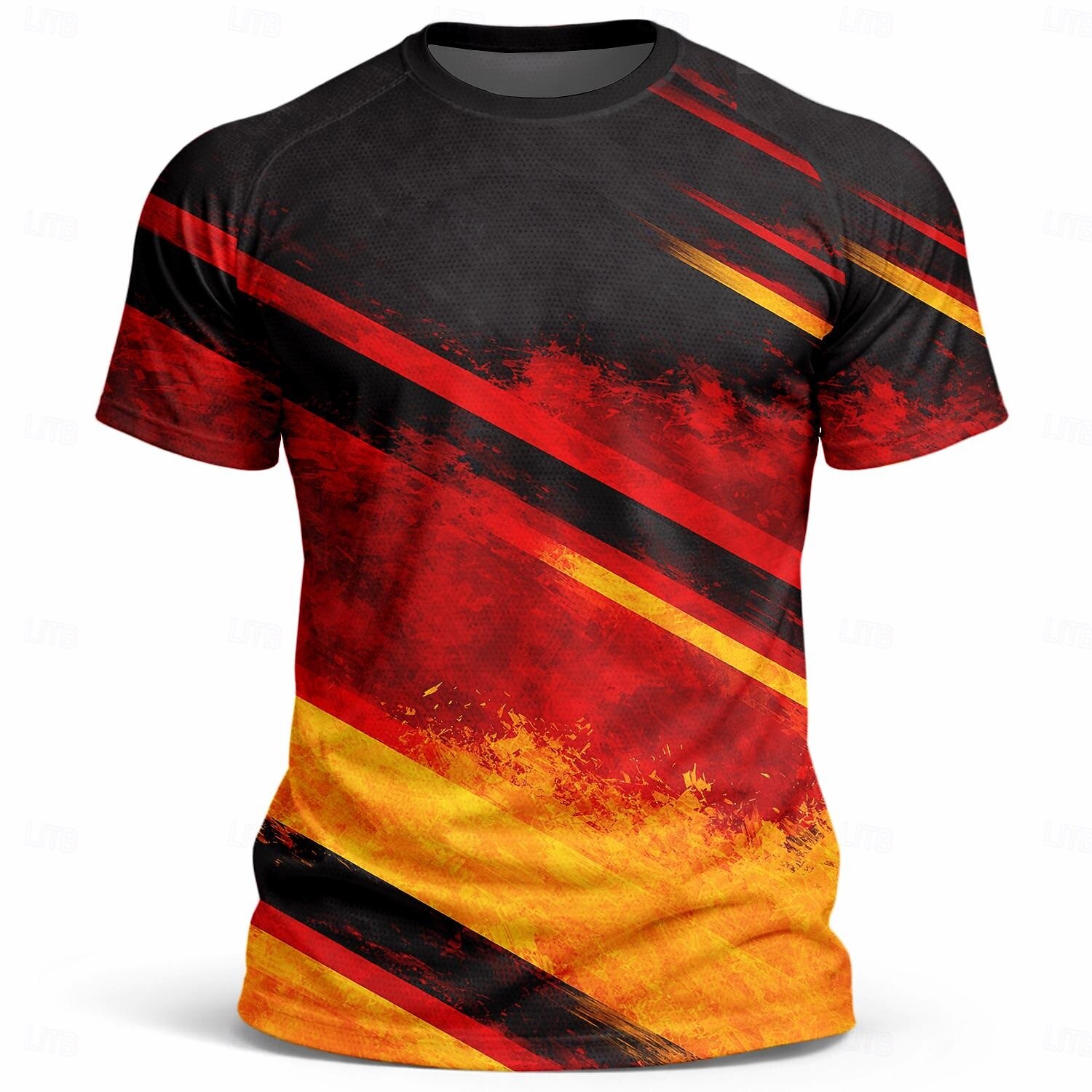 Maillot de football homme inspiré de l'Allemagne – haut de performance à motif abstrait noir, rouge et or, maille respirante, séchage rapide, protection solaire UPF 50+ – T-shirt de tournoi pour de 2026 ? $18.99 –P2
