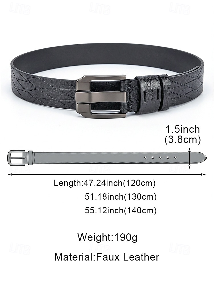 Men's Vintage Business Leather Belt, Faux Leather Material, Adjustable Length, Multiple Colors, Classic Retro Style, Perfect for Business Commute, Vacation, Daily Casual Wear 2026 - $11.99 –P9