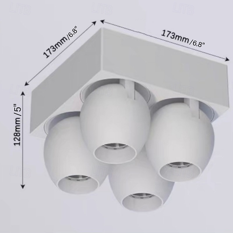 led 1 πακέτο προβολέων από ύφασμα με διακόπτη dimmer, ρυθμιζόμενο, όλα τα λευκά σκίαστρα, ελεγχόμενα μέσω εφαρμογής 2026 - $97.99 –P9
