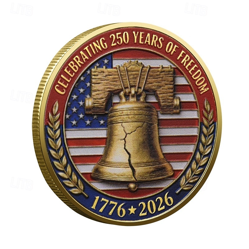 Moneta commemorativa del 250° anniversario degli Stati Uniti, moneta patriottica da collezione con campana della libertà e aquila. &Moneta commemorativa del cinquantesimo anniversario con design della del 2026 a $19.99 –P3