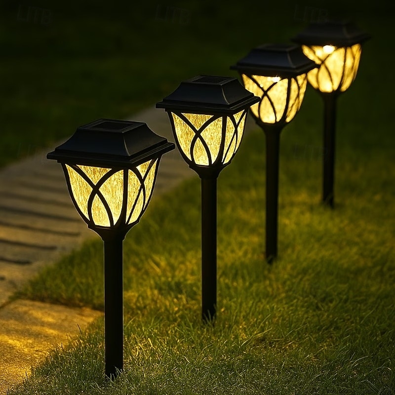 Confezione da 6 luci solari impermeabili da esterno con paletto, illuminazione decorativa a LED per giardino, cortile, prato, vialetto e aiuole: perfette per matrimoni, festività, feste, eventi del 2026 a $23.99 –P2