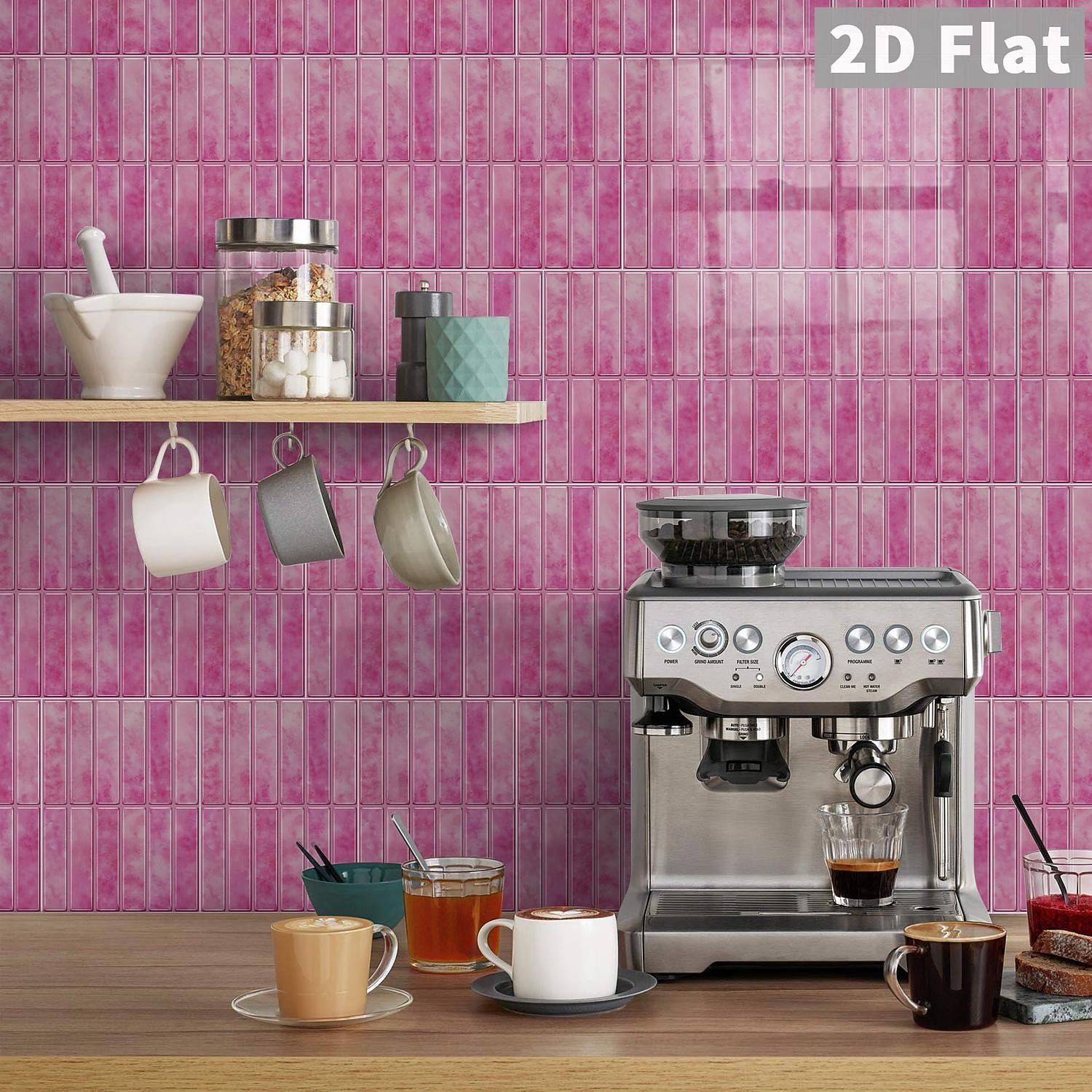 10PCS 17x23cm Peel and Stick Thick Pink Purple Mosaic Pattern PVC Wall Stickers, American Vintage Style Self-Adhesive Removable Wallpaper for Renters, for Bedroom Bathroom Cabinet, Easy to Install 2026 - $32.99 –P7
