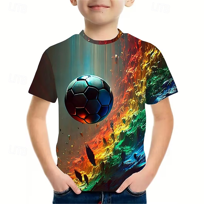 Boys' 3D Graphic Geometric T shirt Tee Short Sleeve 3D Print Summer Spring Sports Fashion Streetwear Kids 5-12 Years Crew Neck Casual Daily Outdoor Regular Fit 2026 - $13.49 –P3