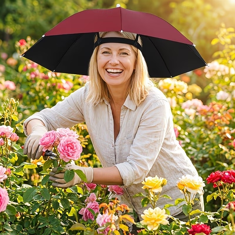 Chapéu de sol dobrável para atividades ao ar livre, leve e portátil, estilo guarda-chuva, acessório multifuncional para pesca, jardinagem, caminhadas e fotografia. &trabalho diário ao ar livre de 2026 por $6.75 –P8