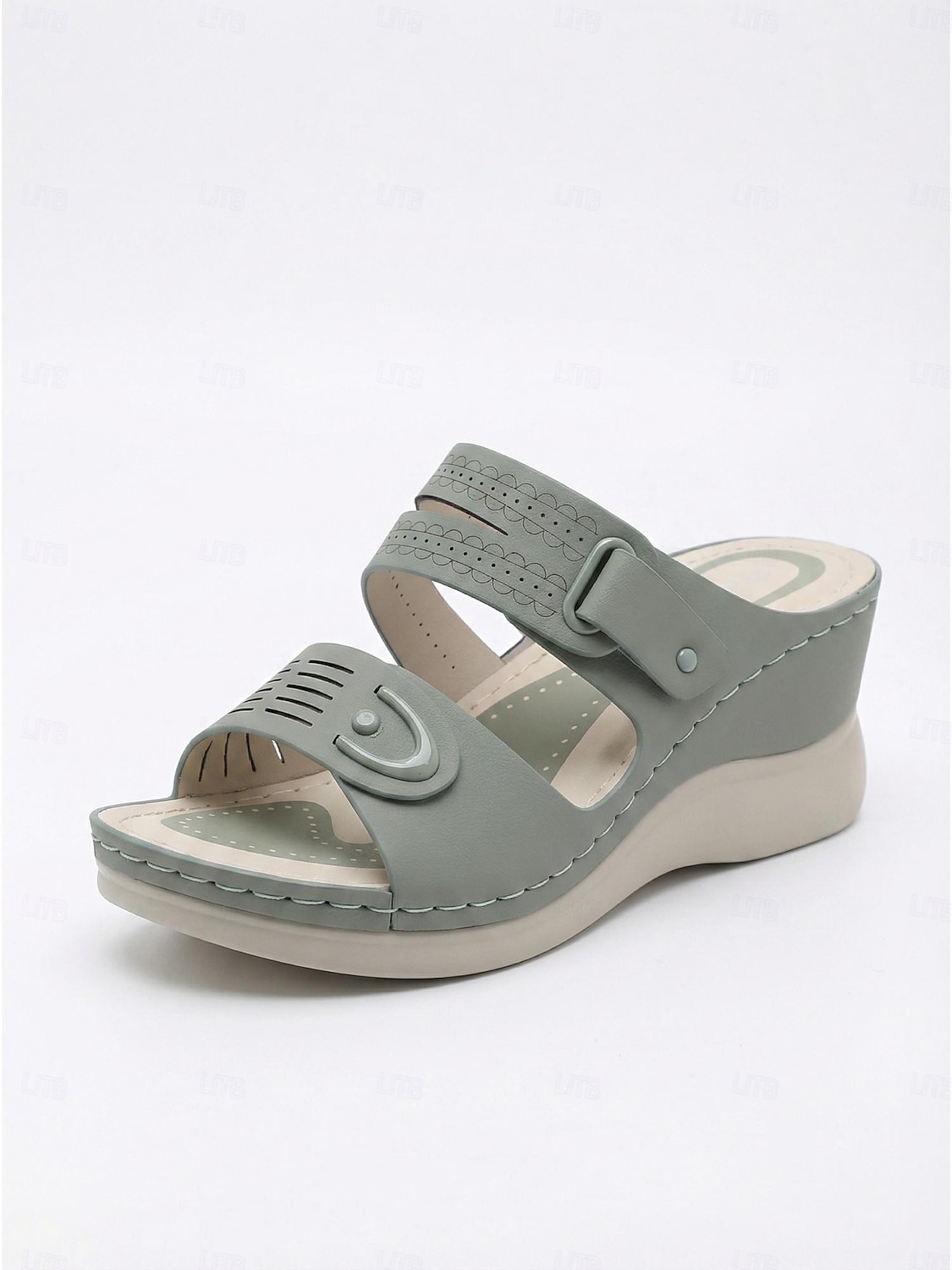Women's Green Wedge Sandals – Adjustable Strap Comfort Sandals with Arch Support, Lightweight Cushioned Walking Shoes for Travel, Daily Wear, Outdoor Walking & Garden Leisure 2026 - $34.99 –P2