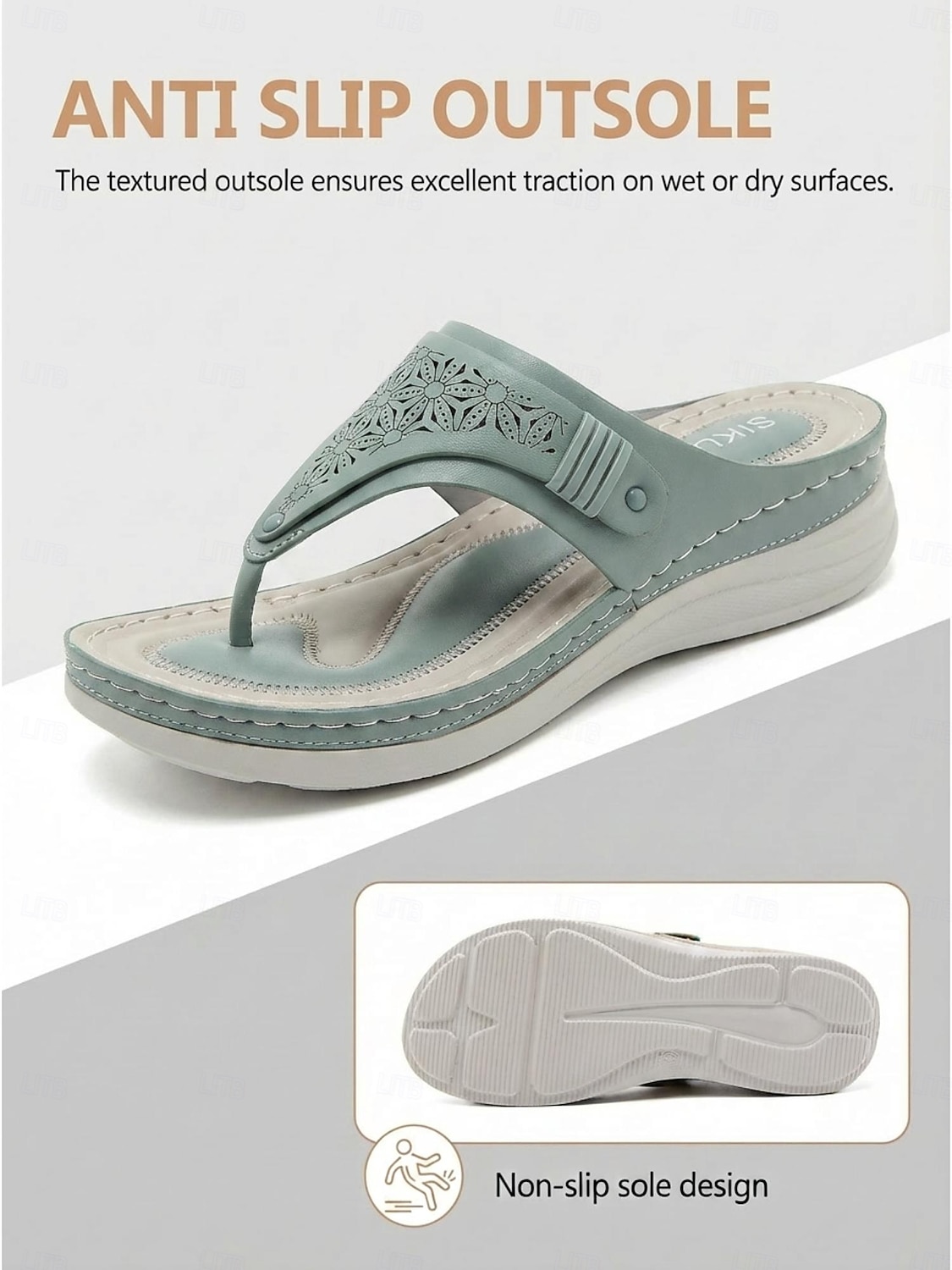 Women's Green Arch Support Flip Flop Sandals – Comfortable Cushioned Wedge Thong Sandals, Lightweight Casual Summer Shoes for Walking, Beach, Travel & Daily Wear 2026 - $32.99 –P4