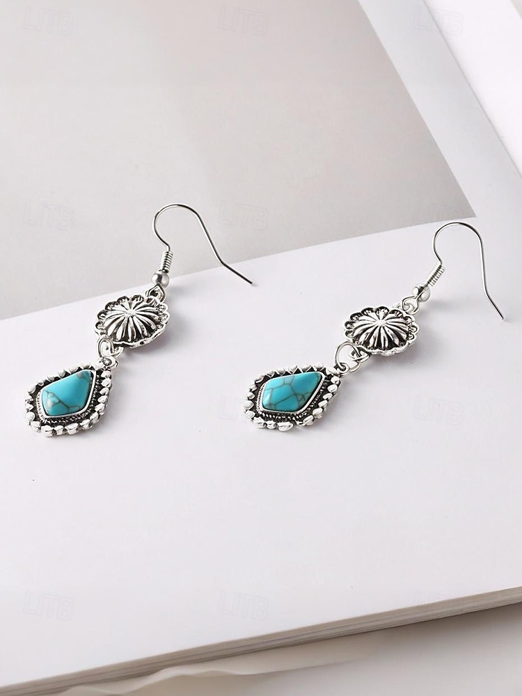 Női bohém türkiz ötvözet fülbevalók, könnyű függő ékszerek, tökéletesek tengerparti nyaraláshoz, hétköznapi viselethez és nyári kiegészítőkhöz 2026 - $9.99 –P6