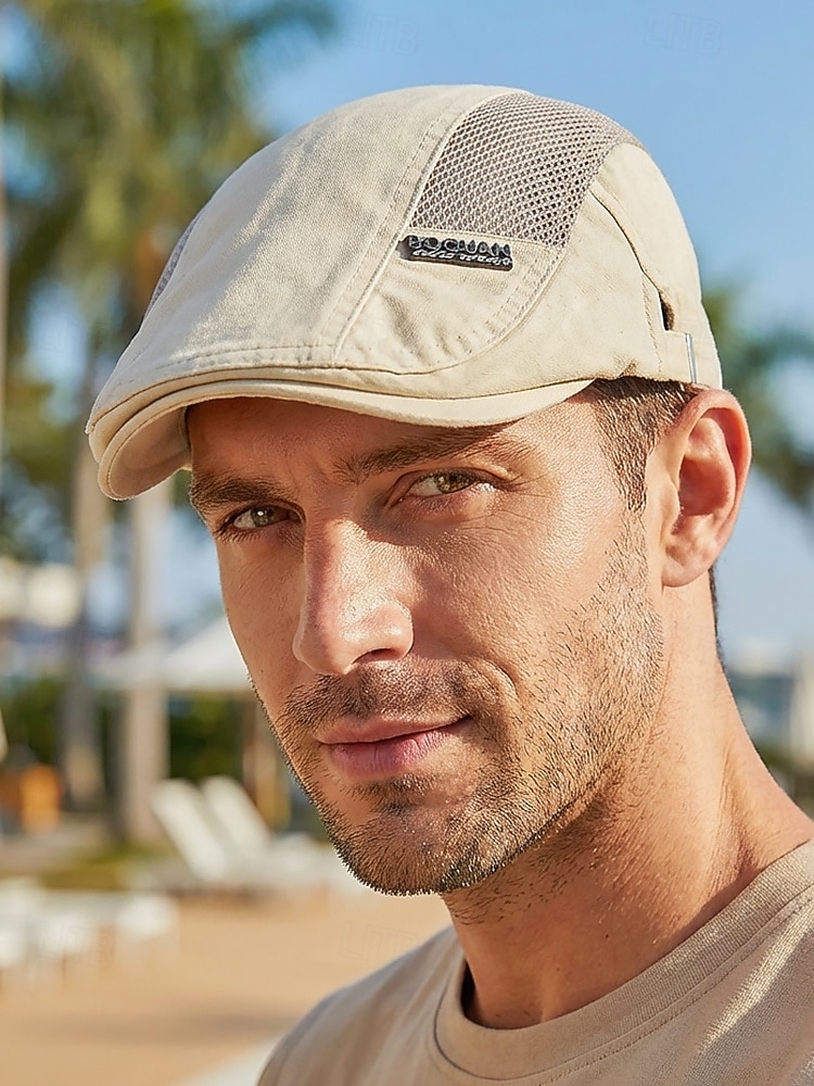 Berretto piatto da uomo in cotone a rete, regolabile e traspirante, modello newsboy ivy hat, ideale per l'uso quotidiano, le vacanze al mare, i viaggi e lo stile estivo all'aperto. del 2026 a $14.99 –P2
