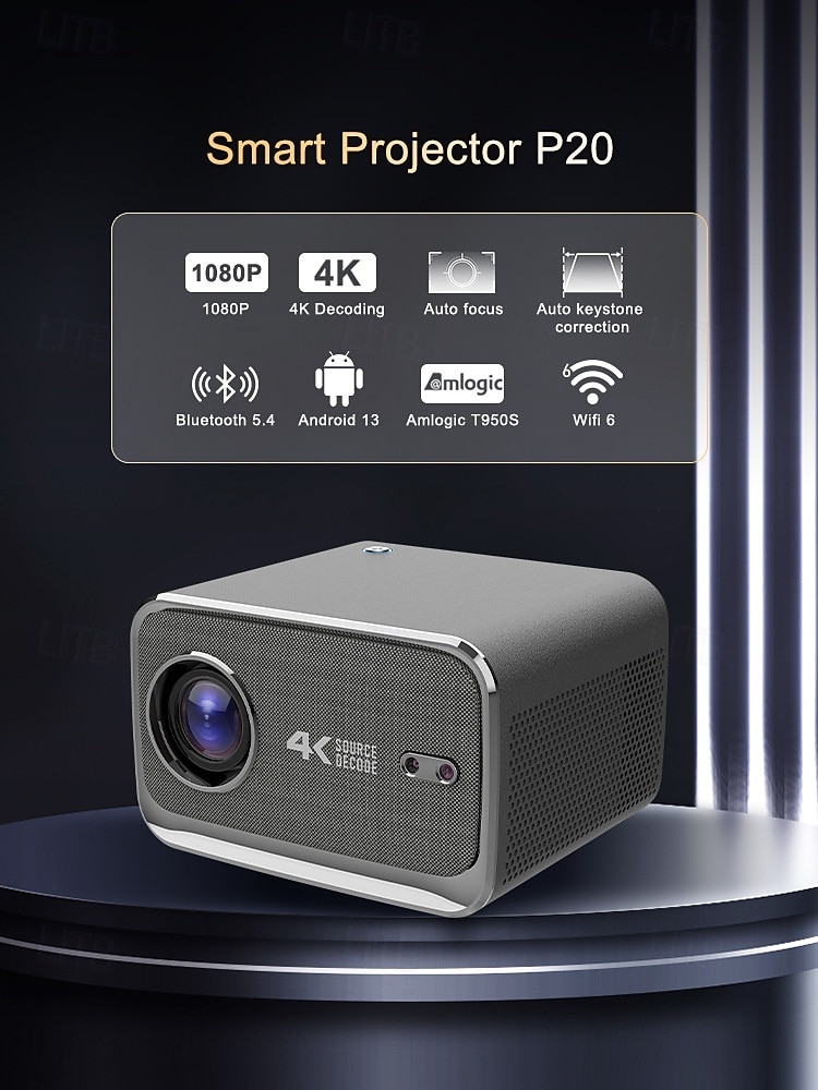 4K Smart Projector with Android 13, Native 1080P Home Theater Projector, Auto Focus & Auto Keystone, WiFi 6, Bluetooth 5.4, Amlogic T950S Chip, Movie Projector Compatible with iOS/Android/TV Stick 2026 - $286.49 –P1