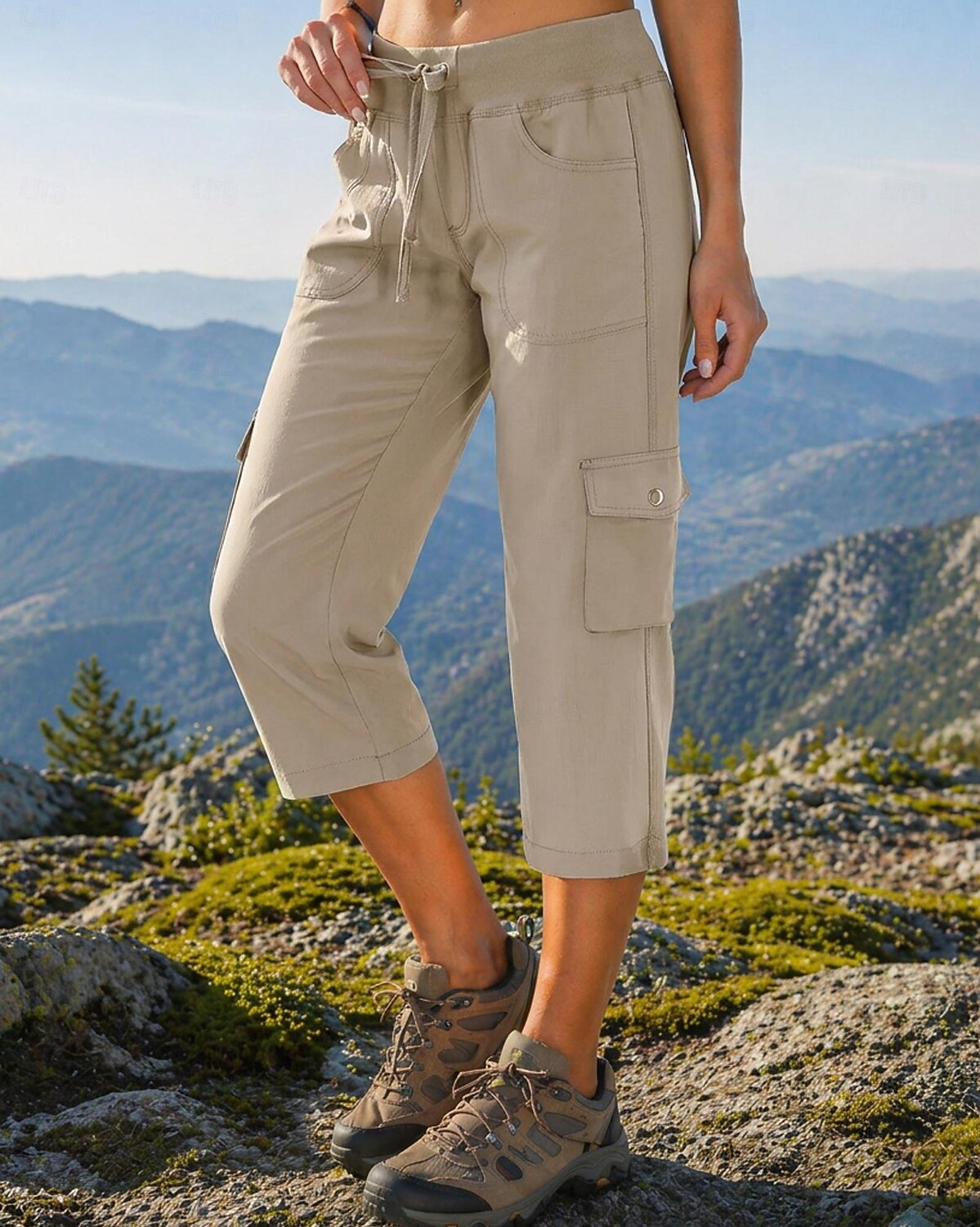 Women's Outdoor Pants Cargo Pants Hiking Pants Trousers Summer Spring Autumn / Fall Outdoor Regular Fit Waterproof Quick Dry Breathable Pants / Trousers Drawstring Drawstring Pocket Elastic Waist 2026 - $26.99 –P5
