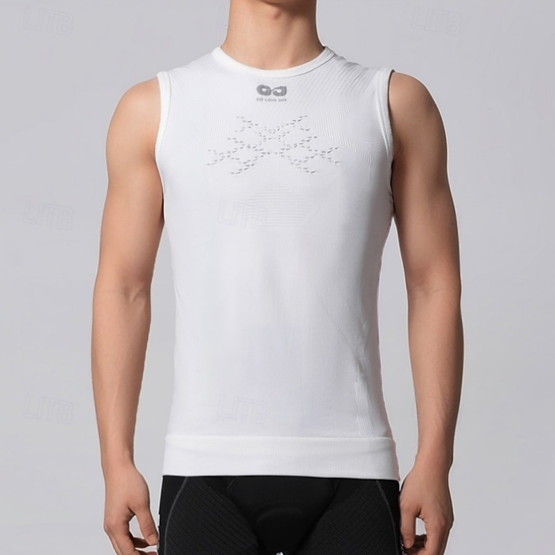 Voor heren Wielrenvest Effen kleur Mouwloos Fietsen Ves / Mouwloos met 3 achterzakken Sneldrogend Zacht Comfortabel Vochtregelerend Sport Zwart Wit Grijs Kleding 2026 - $25.99 –P1