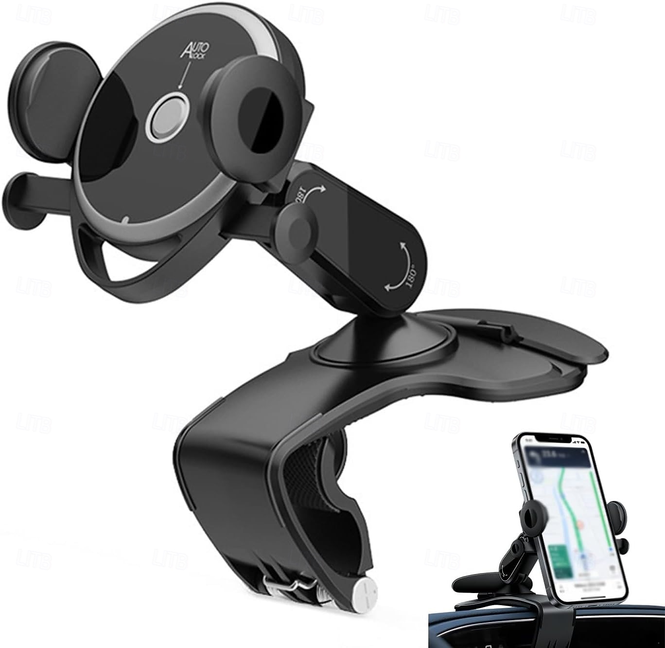 Soporte universal de 360° para teléfono móvil en el salpicadero de tu coche, con clip de resorte, brazo ajustable con abrazadera para teléfono móvil, soporte para smartphones de 4 a 7 pulgadas, sin 2026 - $13.99 –P1