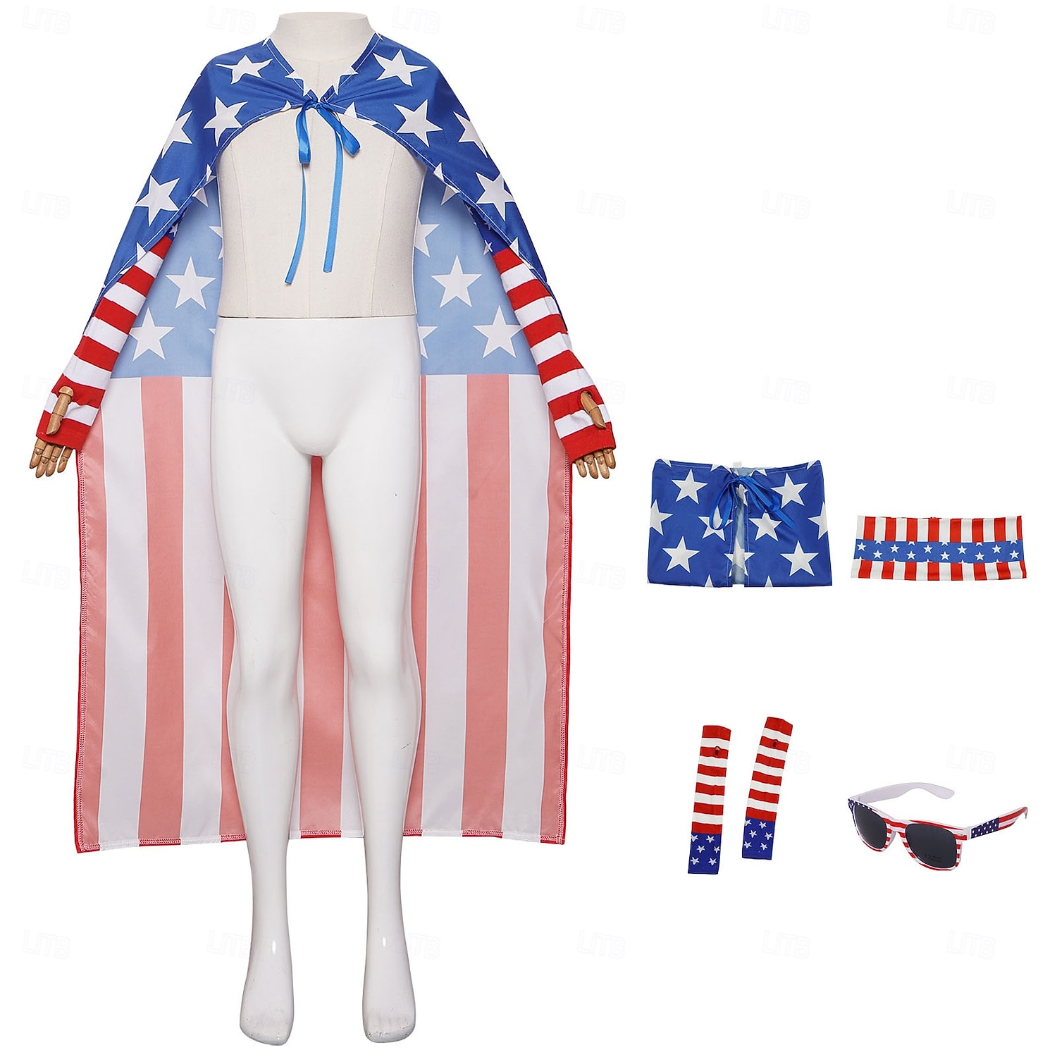 Disfraz de lujo Innovador Patriótico Niños Unisexo Día de la Independencia 4 de julio Fiesta Desfile Disfraces fáciles de Halloween Disfrazarse 2026 - $41.99 –P7