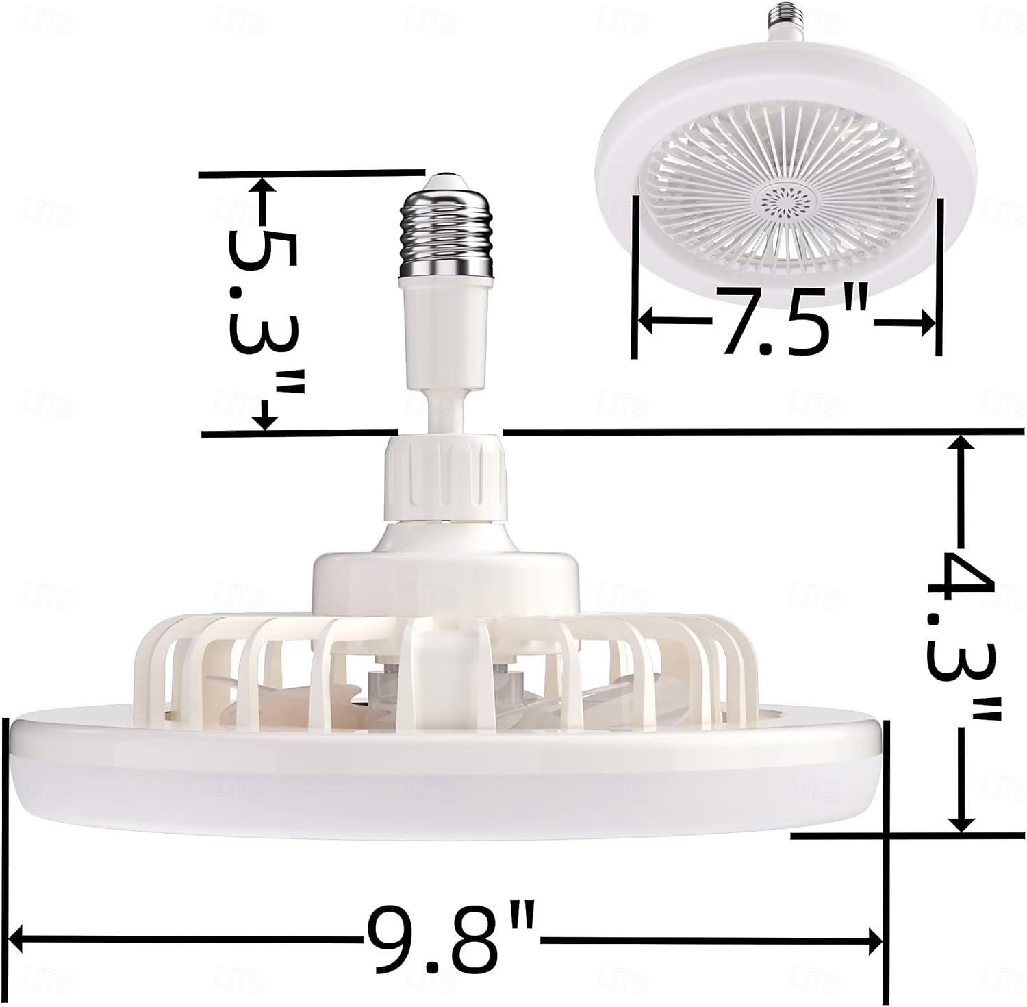 konnektoros ventilátorok világítással és távirányítóval, mindenirányú, LED-es konnektoros ventilátor világítással, csendes mennyezeti ventilátor konyhába, fürdőszobába, tárolóba, garázsba 2026 - $23.99 –P2