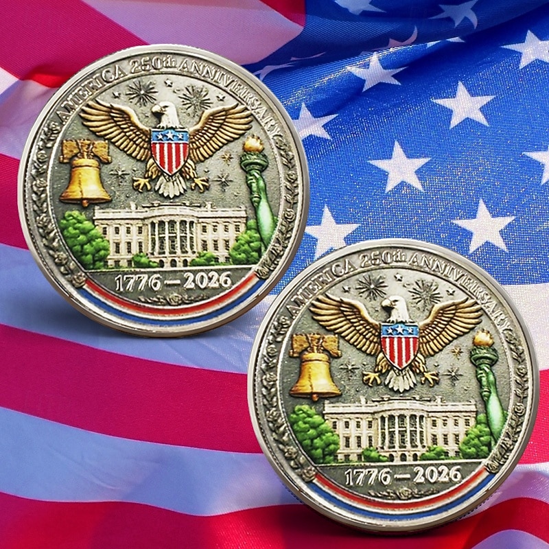 Amerikansk minnemynt til 250-årsjubileum 1776–2026, patriotisk bronseørnmedalje, e pluribus unum, 250 år med frihet, samlergave fra amerikansk historie 2026 - $19.99 –P1